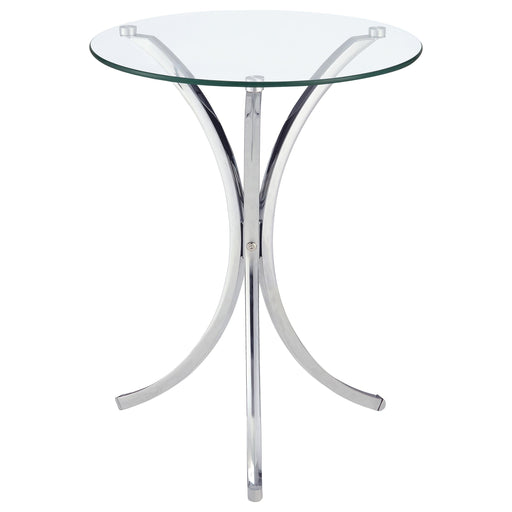 Eloise Round Glass Top Accent Side Table Chrome - 902869
