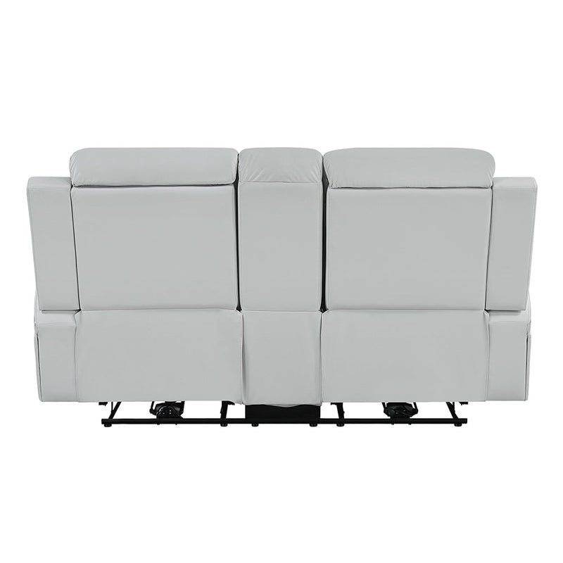 Elonzo Power Motion Loveseat w/Console, LED, Power Headrest & Speaker - LV05901