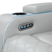 Elonzo Power Motion Loveseat w/Console, LED, Power Headrest & Speaker - LV05901
