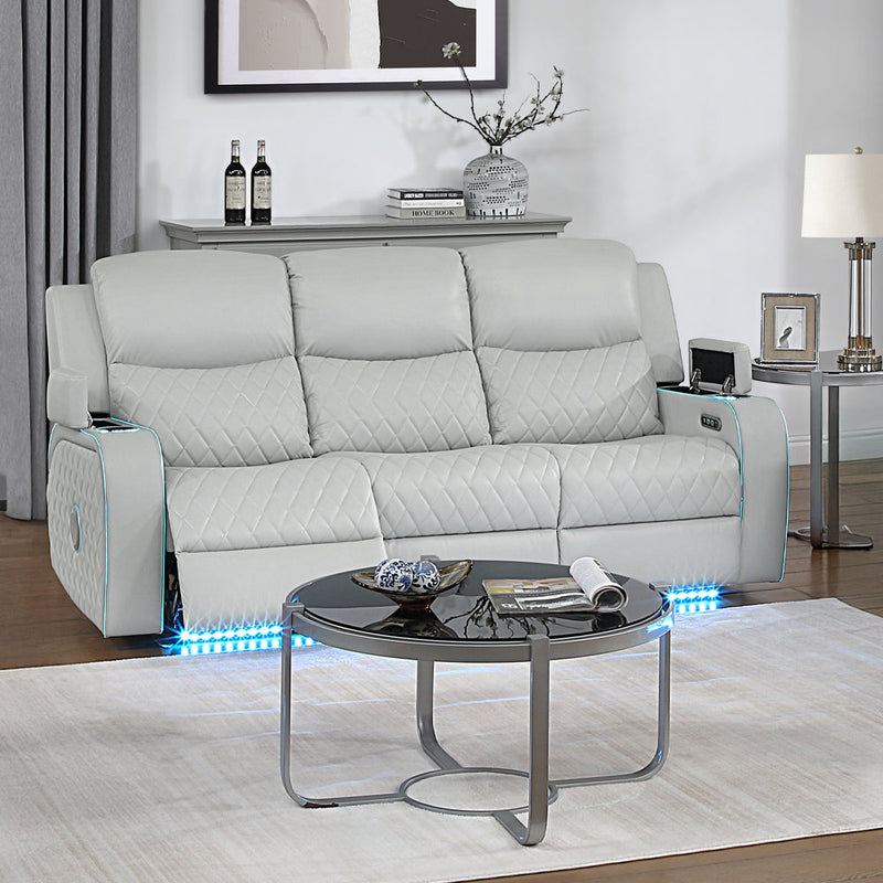 Elonzo Power Motion Sofa w/LED, Power Headrest & Speaker - LV05900