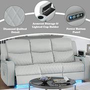 Elonzo Power Motion Sofa w/LED, Power Headrest & Speaker - LV05900