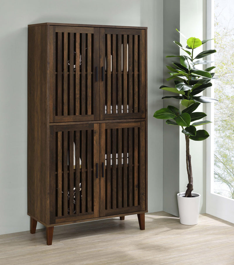 Elouise 4-door Engineered Wood Tall Accent Cabinet Dark Pine - 950335
