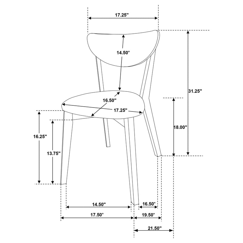 Elowen Wood Dining Side Chair Light Walnut (Set of 2) - 108442