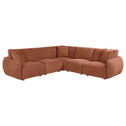Elysia 5-piece Fabric Upholstered Modular Sectional Sofa Coral - 551891-SETA