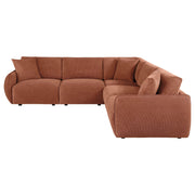 Elysia 5-piece Fabric Upholstered Modular Sectional Sofa Coral - 551891-SETA