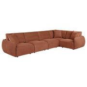 Elysia 5-piece Fabric Upholstered Modular Sectional Sofa Coral - 551891-SETA