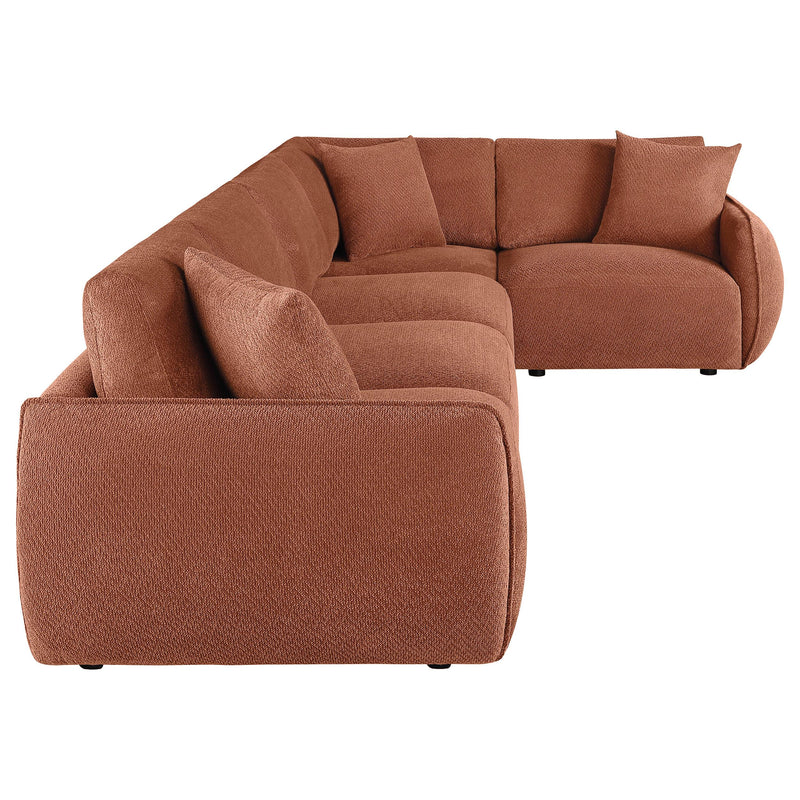 Elysia 5-piece Fabric Upholstered Modular Sectional Sofa Coral - 551891-SETA