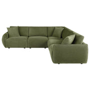 Elysia 5-piece Fabric Upholstered Modular Sectional Sofa Green - 551895-SETA