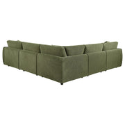 Elysia 5-piece Fabric Upholstered Modular Sectional Sofa Green - 551895-SETA