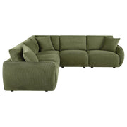 Elysia 5-piece Fabric Upholstered Modular Sectional Sofa Green - 551895-SETA