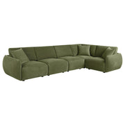 Elysia 5-piece Fabric Upholstered Modular Sectional Sofa Green - 551895-SETA