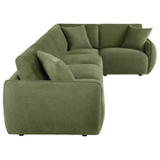 Elysia 5-piece Fabric Upholstered Modular Sectional Sofa Green - 551895-SETA