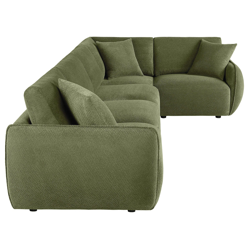 Elysia 5-piece Fabric Upholstered Modular Sectional Sofa Green - 551895-SETA