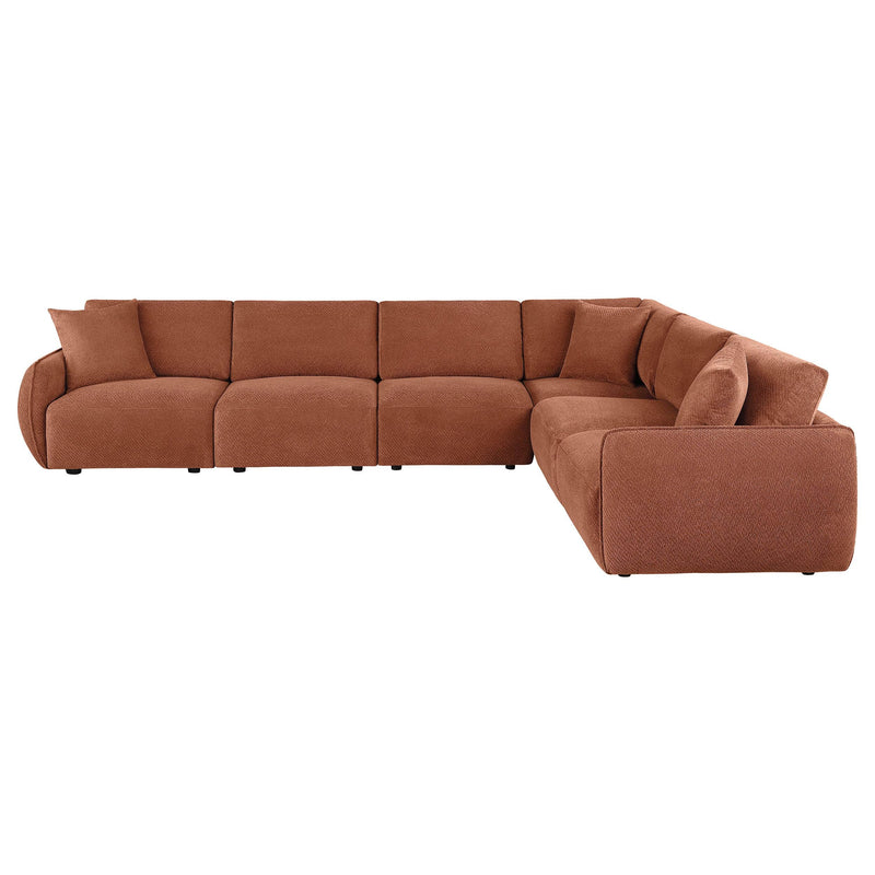 Elysia 6-piece Fabric Upholstered Modular Sectional Sofa Coral - 551891-SET
