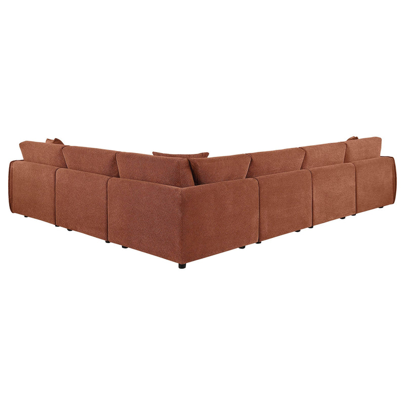 Elysia 6-piece Fabric Upholstered Modular Sectional Sofa Coral - 551891-SET