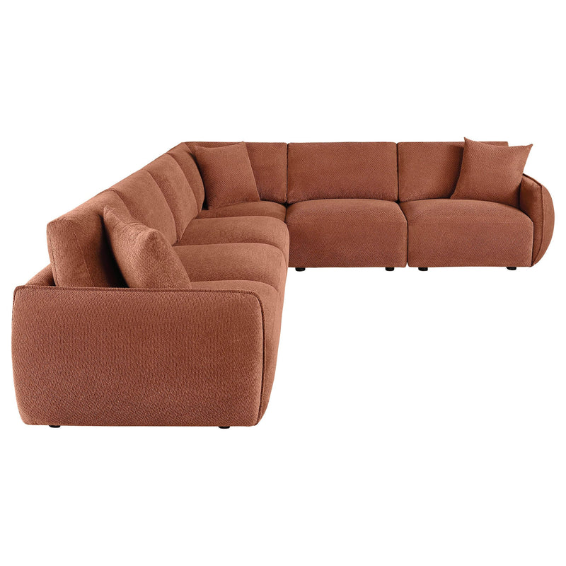 Elysia 6-piece Fabric Upholstered Modular Sectional Sofa Coral - 551891-SET