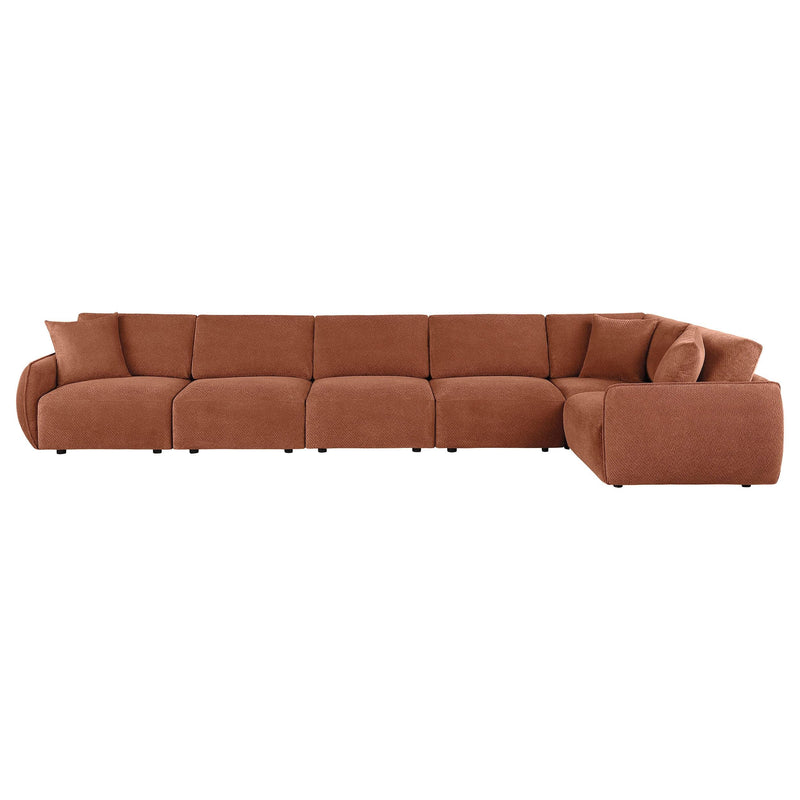 Elysia 6-piece Fabric Upholstered Modular Sectional Sofa Coral - 551891-SET