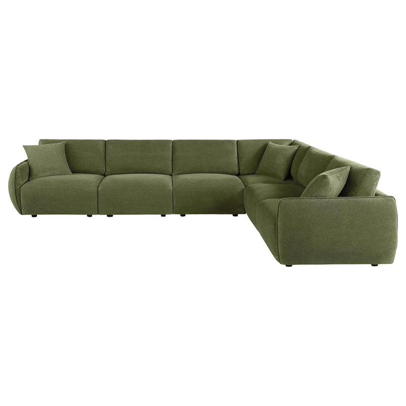 Elysia 6-piece Fabric Upholstered Modular Sectional Sofa Green - 551895-SET