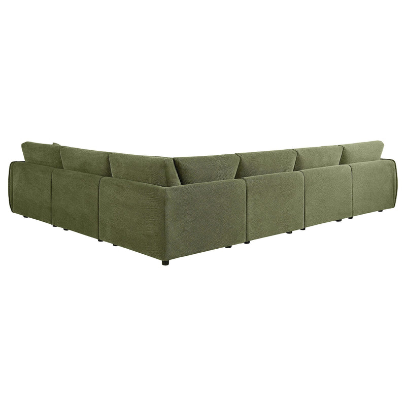 Elysia 6-piece Fabric Upholstered Modular Sectional Sofa Green - 551895-SET