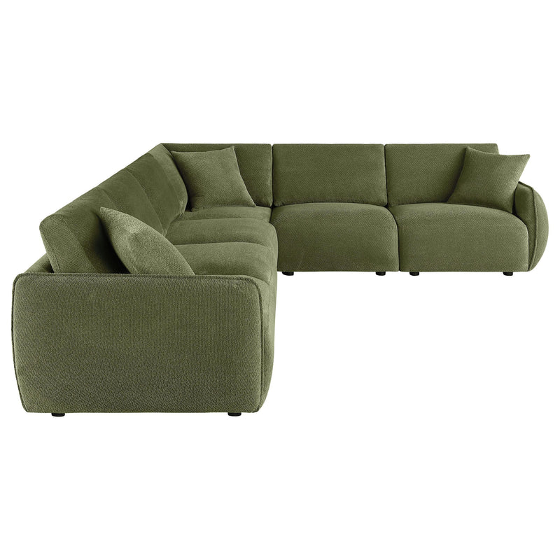 Elysia 6-piece Fabric Upholstered Modular Sectional Sofa Green - 551895-SET