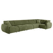 Elysia 6-piece Fabric Upholstered Modular Sectional Sofa Green - 551895-SET