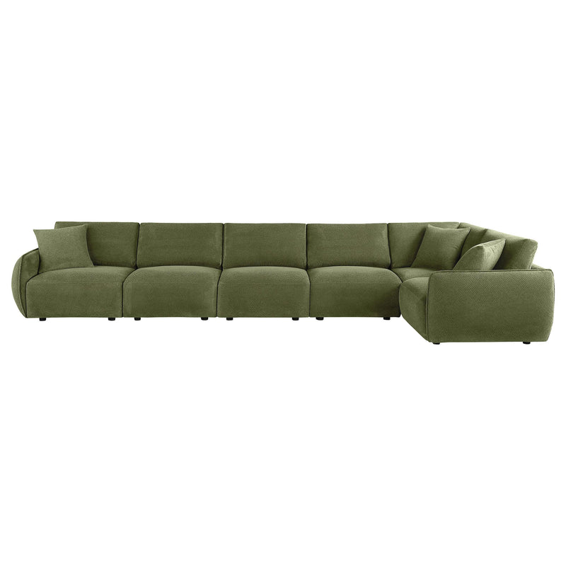 Elysia 6-piece Fabric Upholstered Modular Sectional Sofa Green - 551895-SET