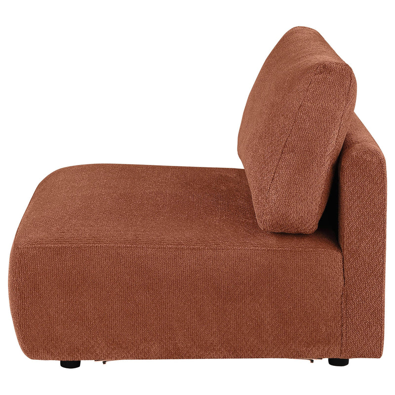 Elysia Fabric Upholstered Modular Armless Chair Coral - 551891