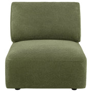Elysia Fabric Upholstered Modular Armless Chair Green - 551895
