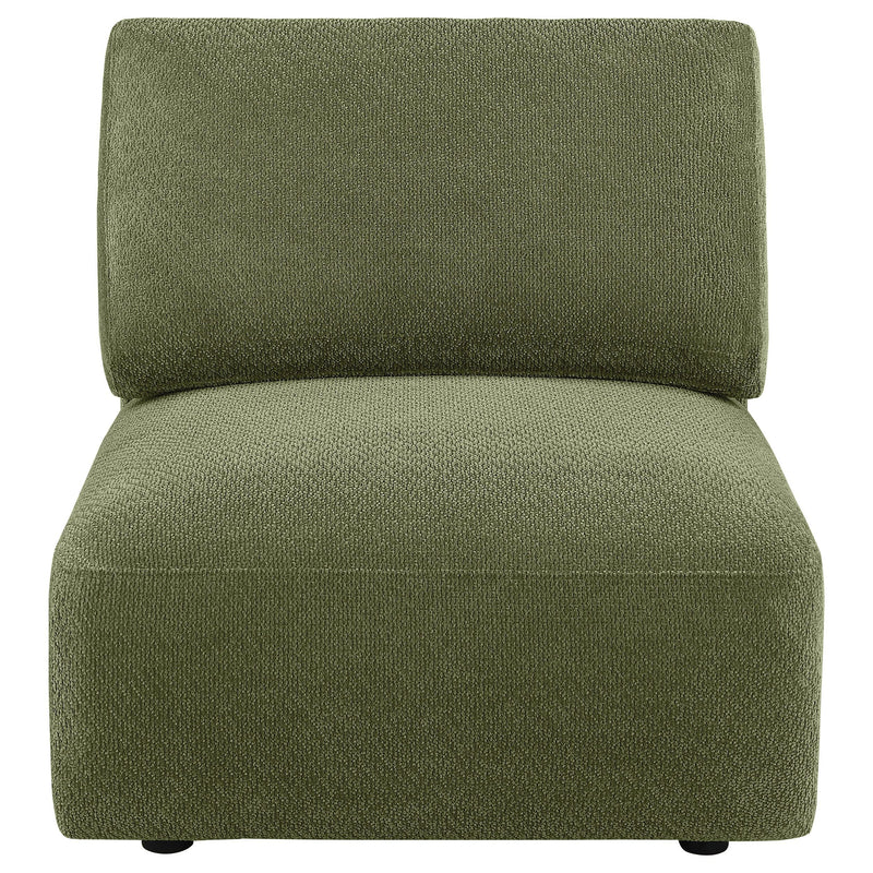 Elysia Fabric Upholstered Modular Armless Chair Green - 551895