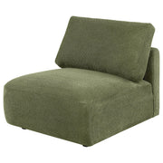 Elysia Fabric Upholstered Modular Armless Chair Green - 551895