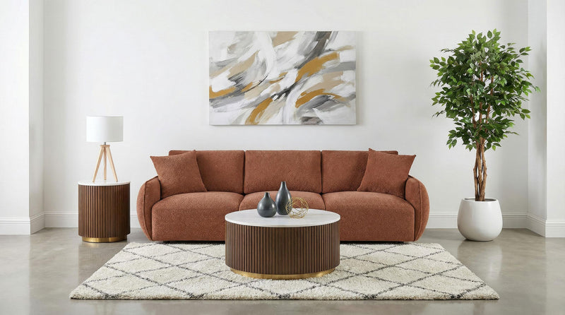 Elysia Fabric Upholstered Modular Lounge Sofa Coral - 551891-SOFA