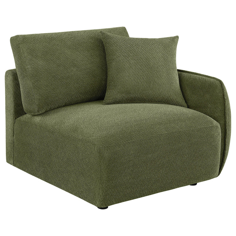 Elysia Fabric Upholstered Modular RAF Chair Green - 551898RAF