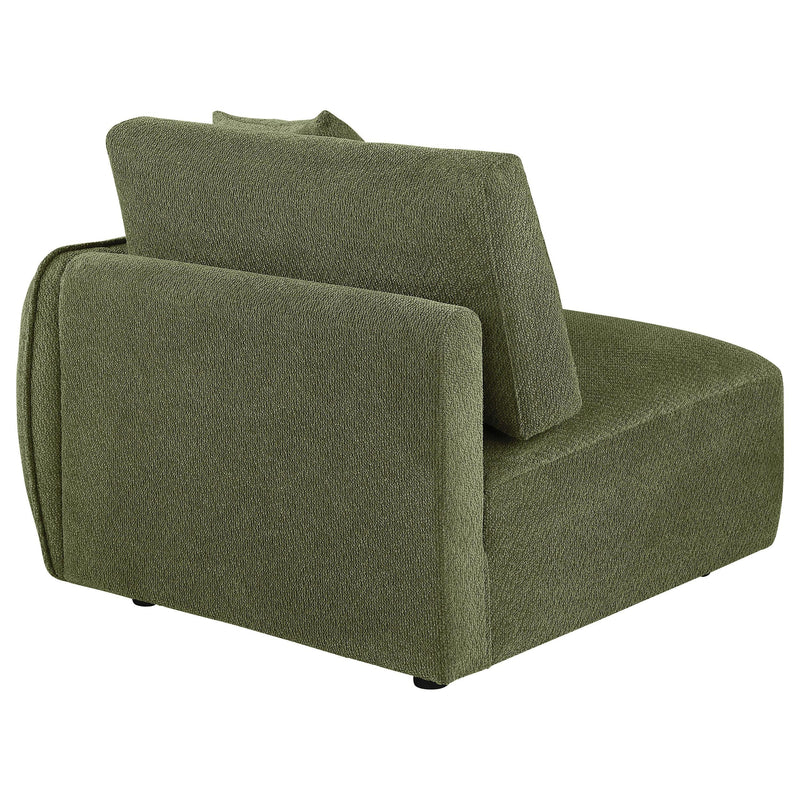 Elysia Fabric Upholstered Modular RAF Chair Green - 551898RAF