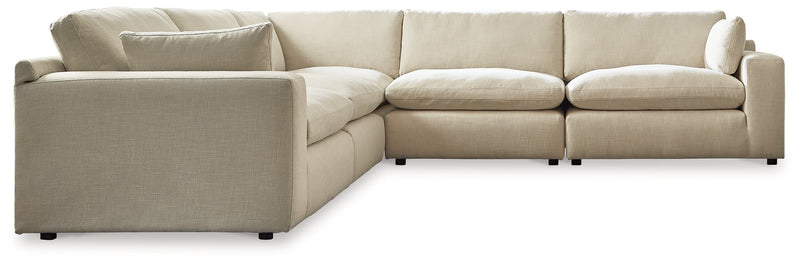 Elyza 5 - Piece Sectional with Ottoman in Linen - DMV Furniture_Preset