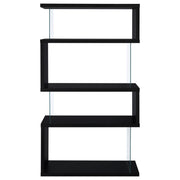 Emelle 63-inch 4-shelf Glass Panel Bookshelf Black - 800340
