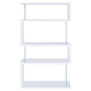 Emelle 63-inch 4-shelf Glass Panel Bookshelf White - 800300