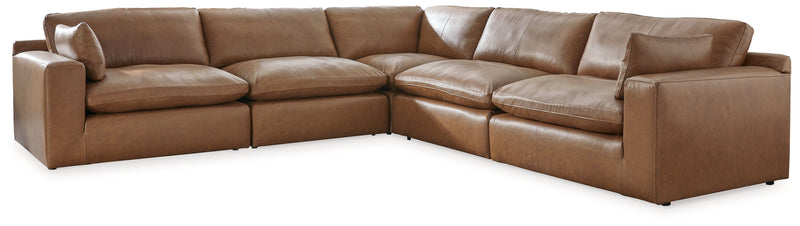 Emilia Caramel 5-Piece Sectional with Ottoman from Ashley - DMV Furniture
