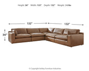 Emilia Caramel 5-Piece Sectional with Ottoman from Ashley - DMV Furniture