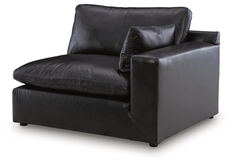 Emilia Black Right-Arm Facing Corner Chair - 3090265