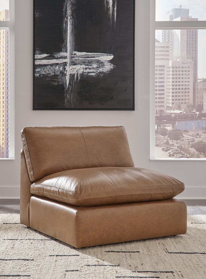 Emilia Caramel 3-Piece Sectional Sofa, 2-Piece Sectional Loveseat and Ottoman - 30901U3
