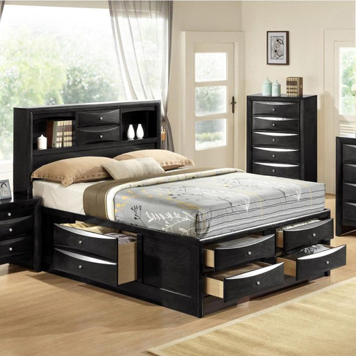 Emily Black Queen Storage Platform Bed - DMV FurnitureQueen Bed