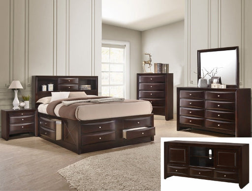 Emily Cherry Q Captains Bed Hb/Fb D.Cherry - B4265-Q-HBFB