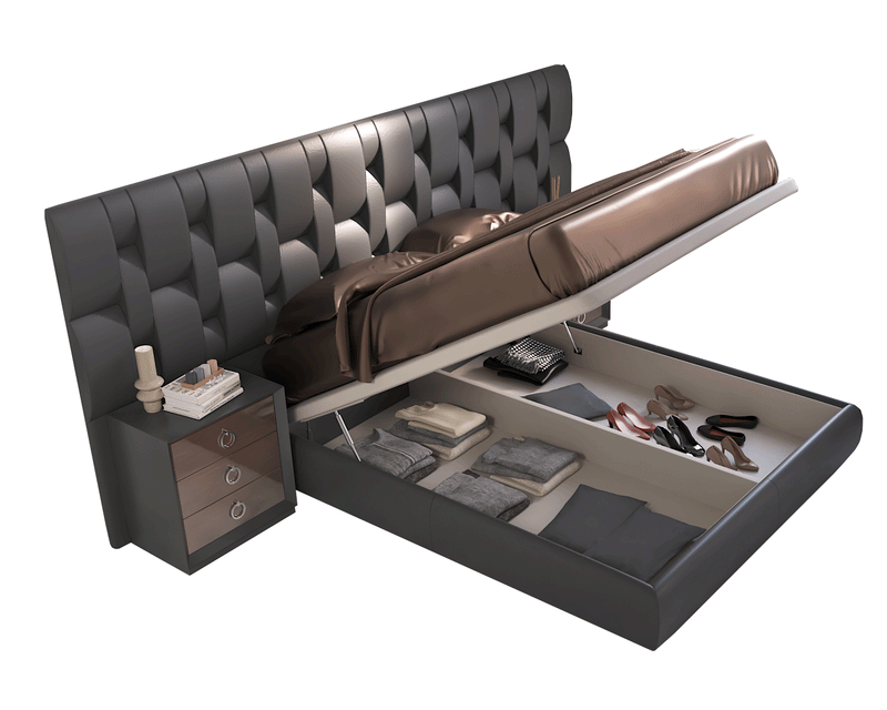 Emporio Black Bed Queen - DMV Furniture