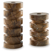 Emsleyfield Tan Candle Holder Set (Set of 2) - A2000735