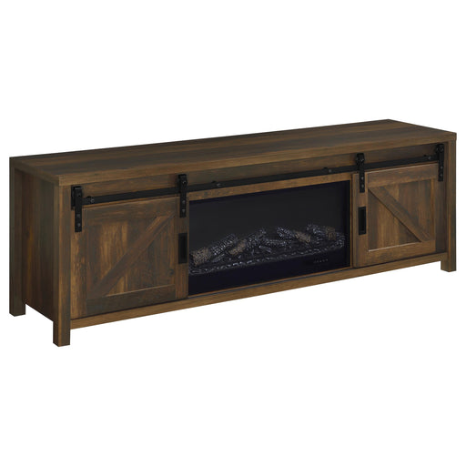 Enfield 71-inch TV Stand Fireplace Media Console Dark Pine - 722863