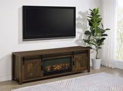Enfield 71-inch TV Stand Fireplace Media Console Dark Pine - 722863