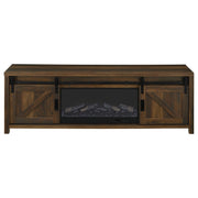 Enfield 71-inch TV Stand Fireplace Media Console Dark Pine - 722863