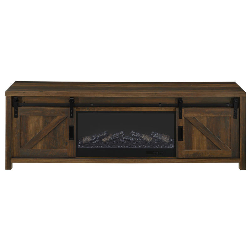Enfield 71-inch TV Stand Fireplace Media Console Dark Pine - 722863