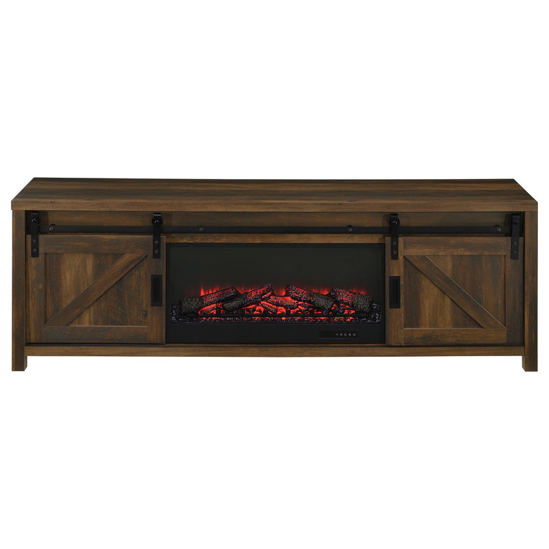 Enfield 71-inch TV Stand Fireplace Media Console Dark Pine - 722863