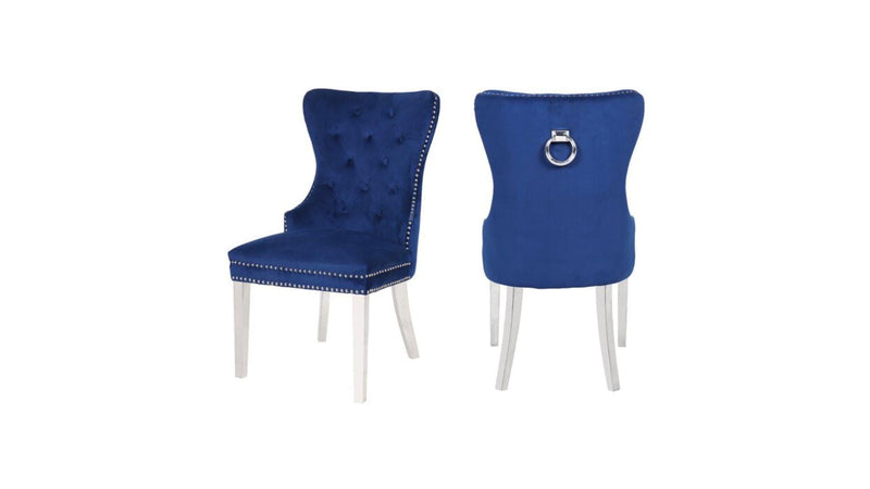 Erica Stainless Steel Legs Navy - 2 Chairs per BOX - Erica Stainless Steel Legs Navy - 2 Chairs per BOX